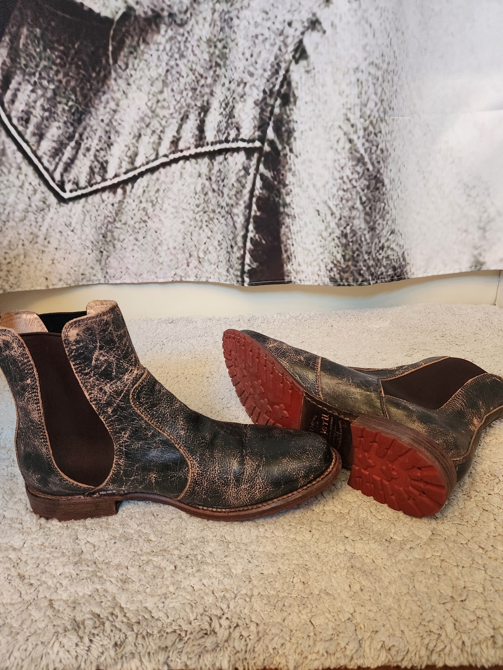 Bedstu Distressed Leather Boots Size 9 - Picture 3 of 3